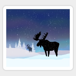 Northern Lights Bull Moose Sticker